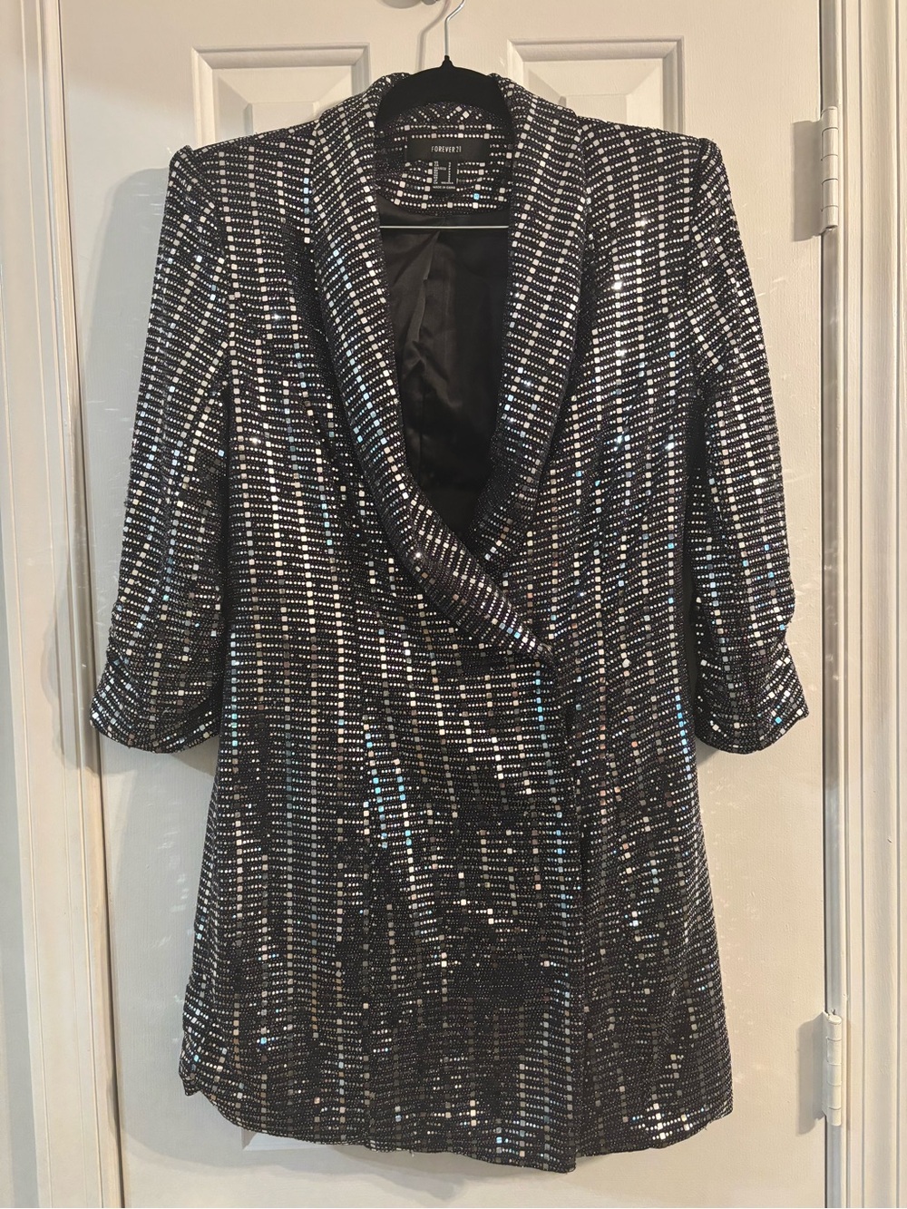 Black Sequin Blazer Dress